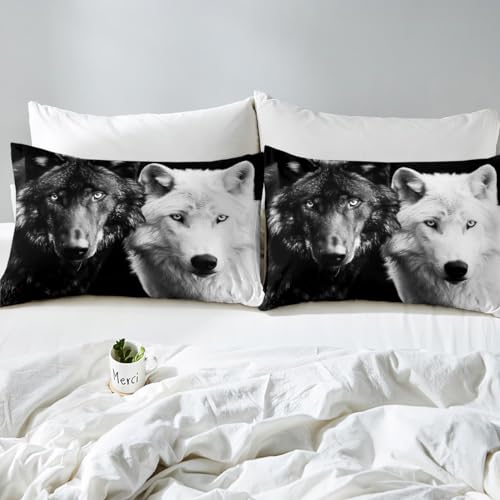 3D Wolf Bed Sheet Set Twin Size Animal Theme