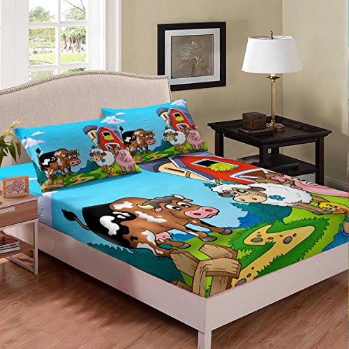 Happy Farm Animal Bedding Set for Kids Twin Size