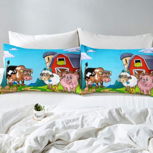 Happy Farm Animal Bedding Set for Kids Twin Size