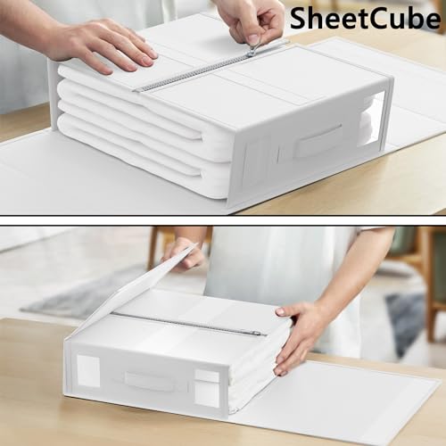 White Bed Sheet Storage Organizers (4 Pack)