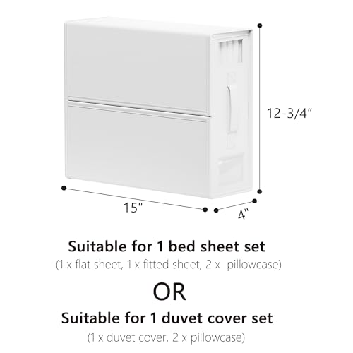 White Bed Sheet Storage Organizers (4 Pack)