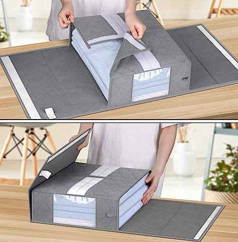 KIMBORA Foldable Bed Sheet Storage Organizer, 3 Pack