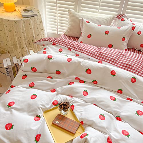 Blue Strawberry Kids Duvet Set - Cartoon Kawaii