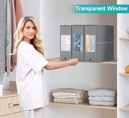 KIMBORA Foldable Bed Sheet Storage Organizer, 3 Pack