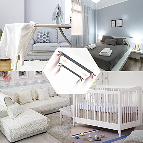 Adjustable Bed Sheet Straps Grippers for Mattresses, Gray