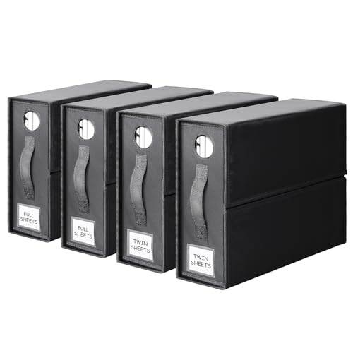 4 Pack Bedsheet Organizers and Linen Closet Storage