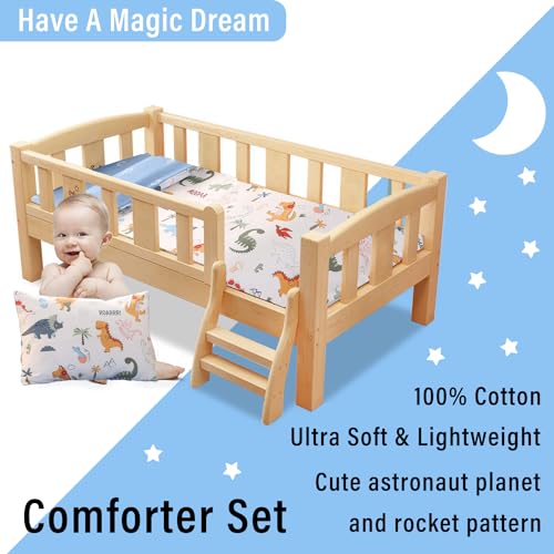 Dinosaur Printed 3-Piece Cotton Crib Bedding Set