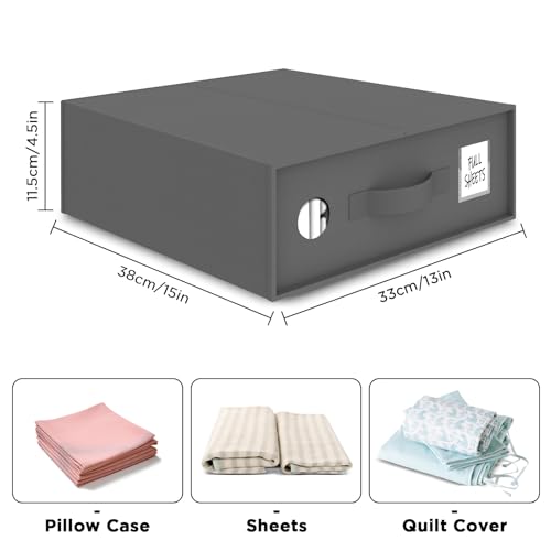 4 Pack Bedsheet Organizers and Linen Closet Storage