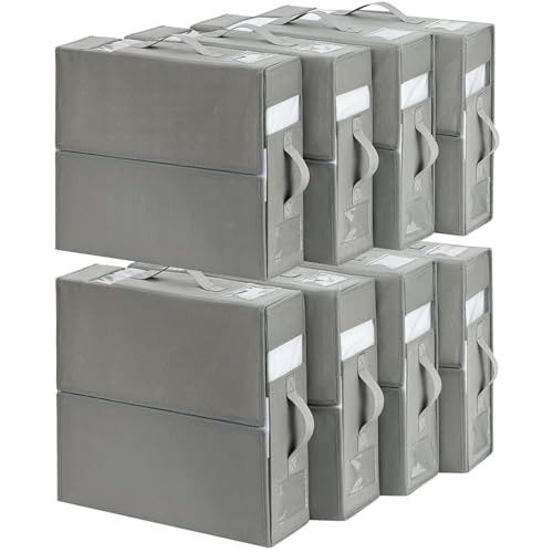 DIMJ Bed Sheet Organizers 8 Pack, Grey, Queen/King Size