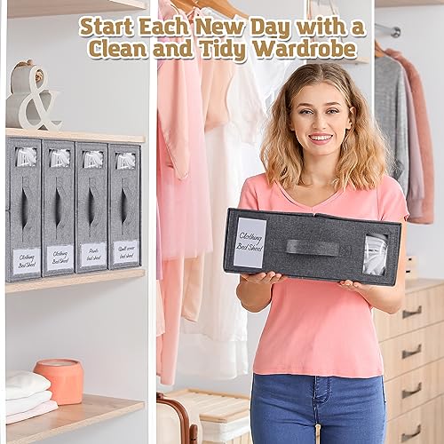 Linen Closet Organizer for Bed Sheets, Duvets, Blankets