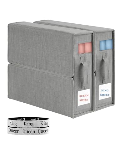 Foldable Bed Sheet Organizers 2 Pack, Gray Color