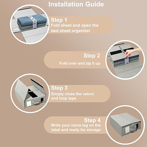 Foldable Bed Sheet Organizers 2 Pack, Gray Color