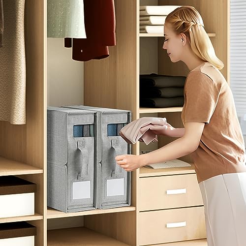 Foldable Bed Sheet Organizers 2 Pack, Gray Color