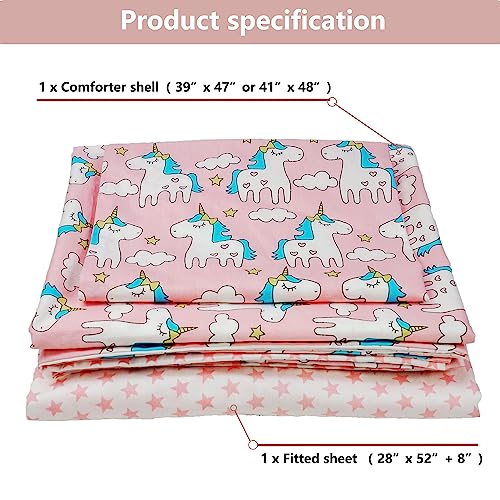3-Piece Crib Bedding Set for Girls, Toddler-sized