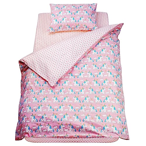 3-Piece Crib Bedding Set for Girls, Toddler-sized