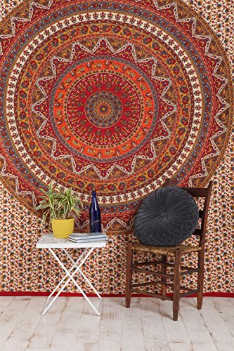 Bohemian Mandala Wall Tapestry for Bedroom, 54x84 Inches