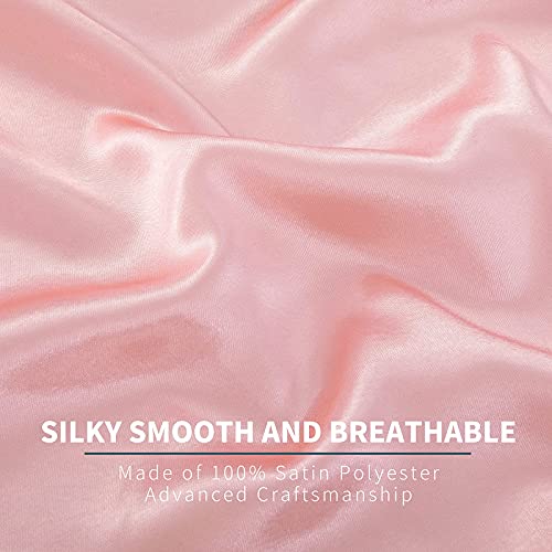 Luxury Silky Blush Pink Satin Bedding Sheet Set