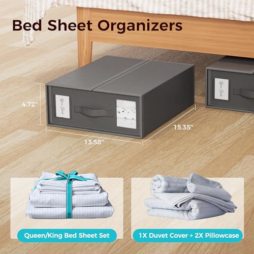 INVOCOO 3 Pack Bed Sheet Storage Organizers(Set)