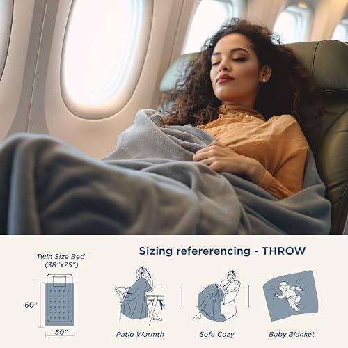 Grey Fleece Throw Blanket for Couch - Soft & Cozy