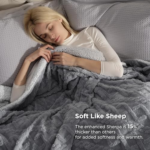 Sherpa Throw Blanket - Cozy, Soft, Warm Fleece