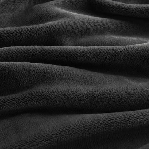 Black CozyLux Fleece Blanket Throw - Lightweight 50x60