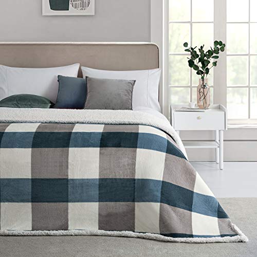 Reversible Sherpa Fleece Throw Blanket for Sofa Bed