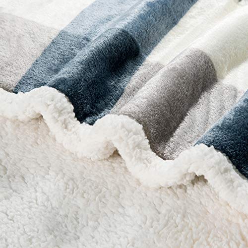 Reversible Sherpa Fleece Throw Blanket for Sofa Bed