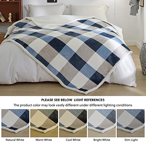 Reversible Sherpa Fleece Throw Blanket for Sofa Bed