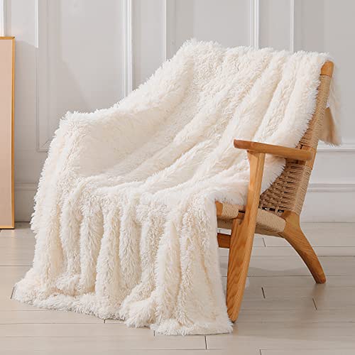 Soft Faux Fur Throw Blanket, Reversible & Cozy