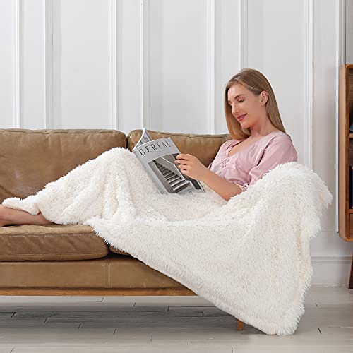 Soft Faux Fur Throw Blanket, Reversible & Cozy