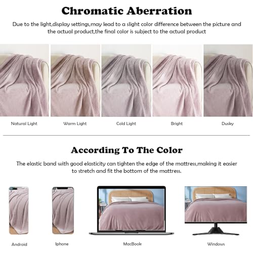 Light Purple Flannel Fleece Throw Blanket - Leaves Pattern