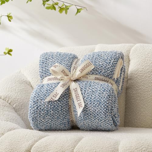 Heather Blue Snuggle Sac Soft Throw Blanket 50" x 60