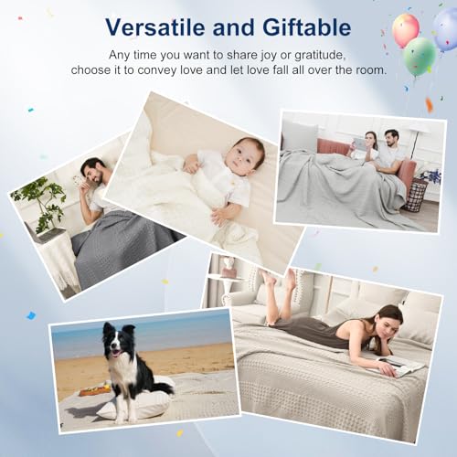 Soft Waffle Weave Cotton Blanket King Size - Oatmeal