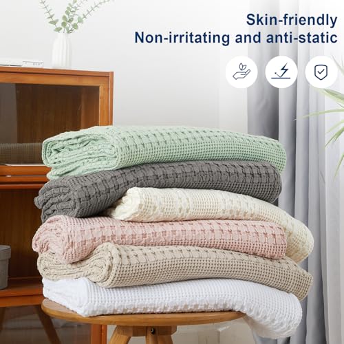 Soft Waffle Weave Cotton Blanket King Size - Oatmeal