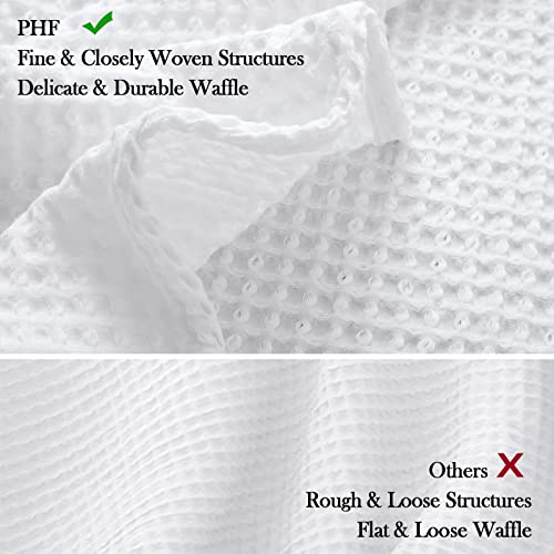 Elegant White Waffle Weave Cotton Blanket for Queen