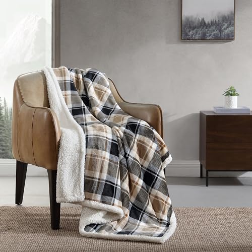 Eddie Bauer Reversible Sherpa Fleece Throw Blanket