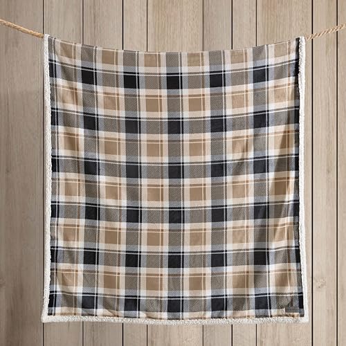Eddie Bauer Reversible Sherpa Fleece Throw Blanket