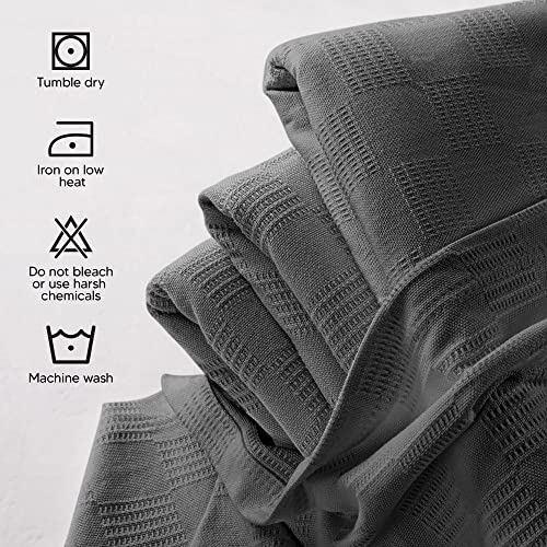 100% Cotton Queen Size Blanket in Smoke Gray