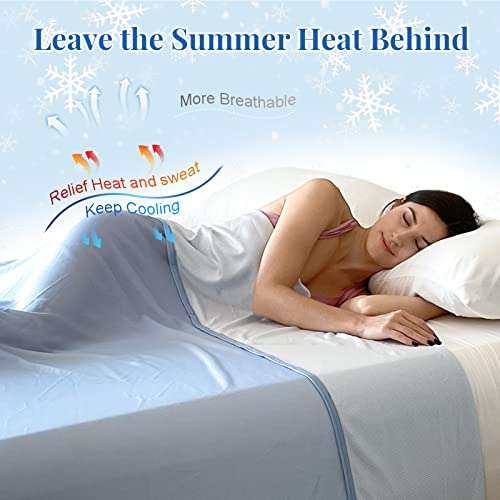 OMERAI Cooling Blanket Queen, Breathable Summer Soft Throw