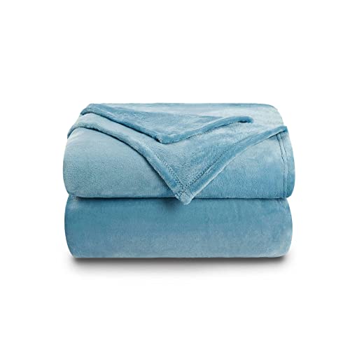 NANPIPER Super Soft Fleece Queen Size Blanket, Light Blue