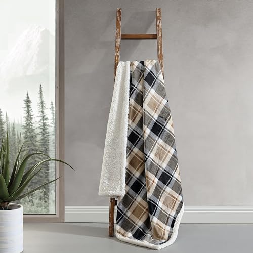 Eddie Bauer Reversible Sherpa Fleece Throw Blanket