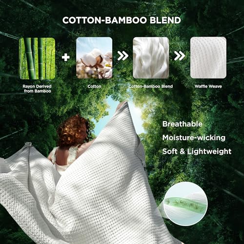 Luxury Ivory Queen Size Bamboo Blanket for Hot Sleepers