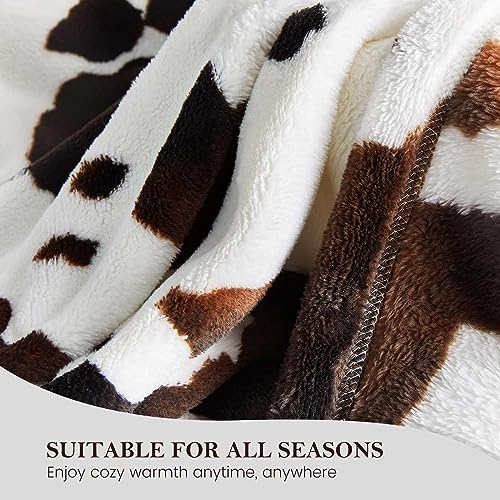 MilkyPlush Cow Print Oversized King Throw Blanket 100x120