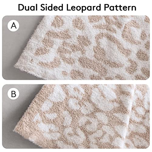 Ultra Soft Leopard Throw Blanket - Khaki (51x63)