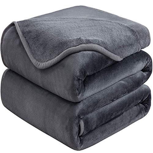 Dark Gray Microplush Queen Size Blanket for All Seasons