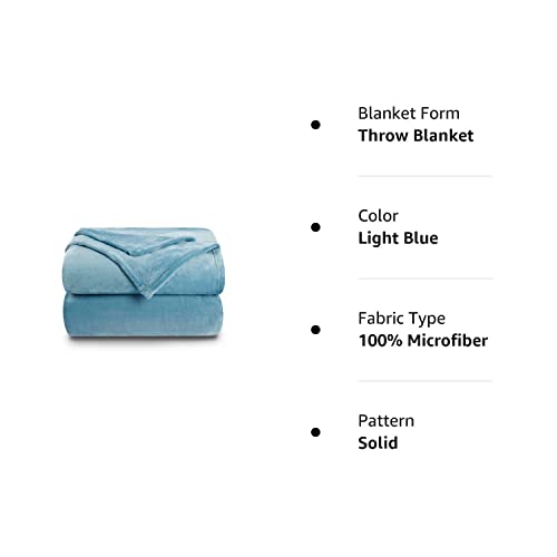 NANPIPER Super Soft Fleece Queen Size Blanket, Light Blue
