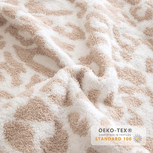 Ultra Soft Leopard Throw Blanket - Khaki (51x63)