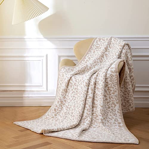 Ultra Soft Leopard Throw Blanket - Khaki (51x63)