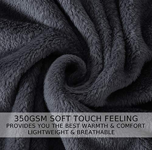 Dark Gray Microplush Queen Size Blanket for All Seasons
