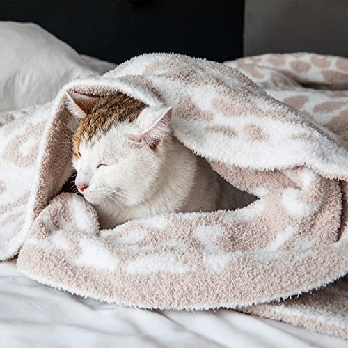 Ultra Soft Leopard Throw Blanket - Khaki (51x63)